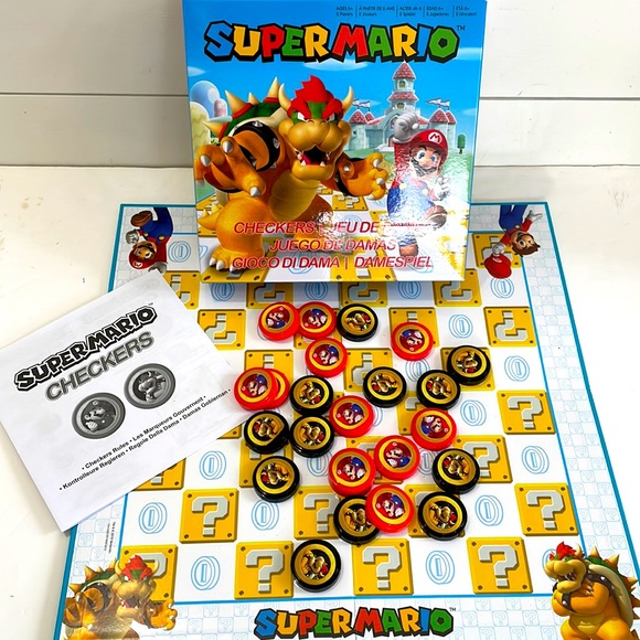 Super Mario Checkers Board Game Nintendo Complete! Like NEW - Picture 5 of 9